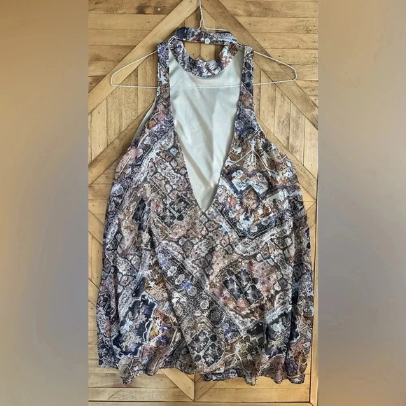 Show Me Your Mumu V-Right Back Babes of Babylon Mini Dress Multicolored Size L - Picture 4 of 5